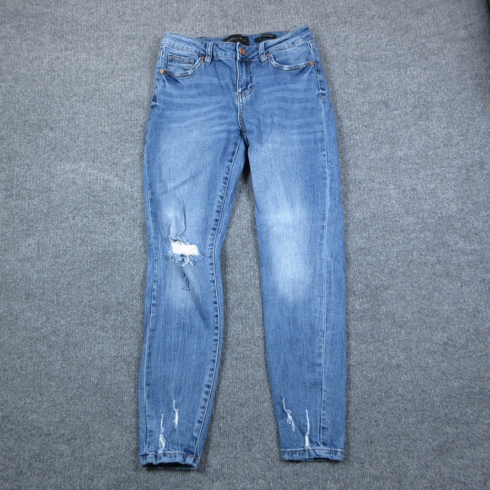 Kendall + Kylie The Ultra Babe Skinny Jeans Womens 26 Blue Distressed‎ High Rise